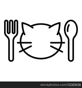 Cat food menu icon. Outline cat food menu vector icon for web design isolated on white background. Cat food menu icon, outline style