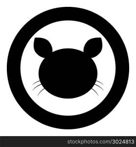 Cat head icon black color in circle vector illustration
