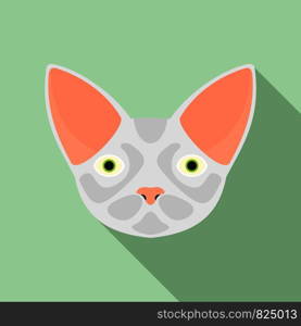 Cat head icon. Flat illustration of cat head vector icon for web design. Cat head icon, flat style