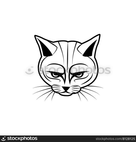 cat head icon logo vector design template