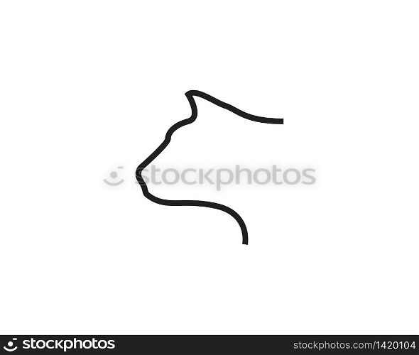 Cat head line vector illustration