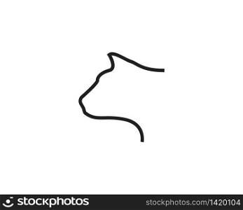 Cat head line vector illustration