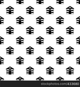 Cat house pattern seamless in simple style vector illustration. Cat house pattern vector