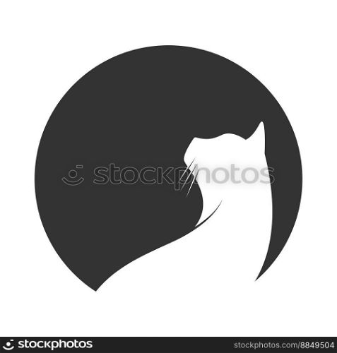 Cat icon logo design illustration