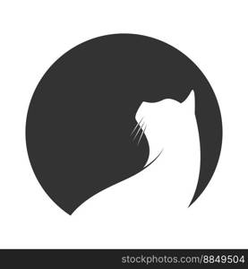 Cat icon logo design illustration