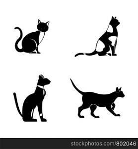 Cat icon set. Simple set of cat vector icons for web design isolated on white background. Cat icon set, simple style
