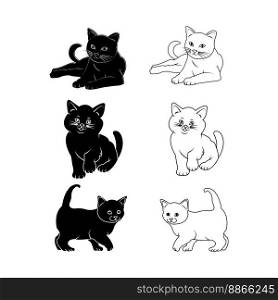 cat icon vector illustration simple design