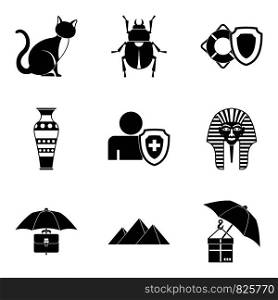 Cat icons set. Simple set of 9 cat vector icons for web isolated on white background. Cat icons set, simple style