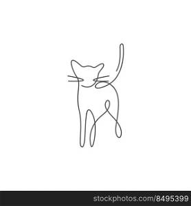 Cat line art design illustration template