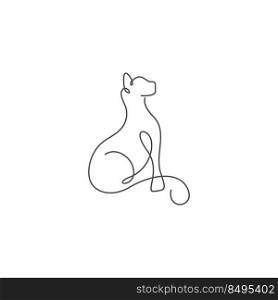 Cat line art design illustration template