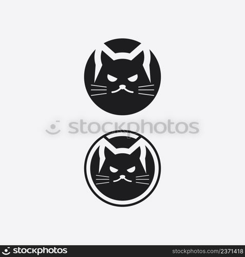 cat logo and vector animal icon footprint kitten calico logo dog symbol cartoon character sign illustration doodle design