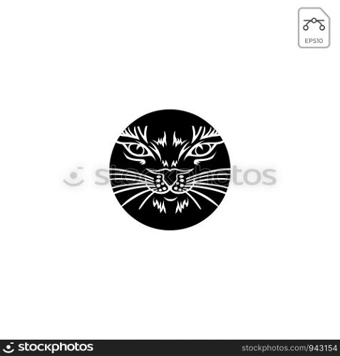 cat logo design abstract black color icon element isolated. cat logo design abstract black color icon isolated