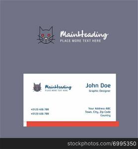 Cat logo Design with business card template. Elegant corporate identity. - Vector