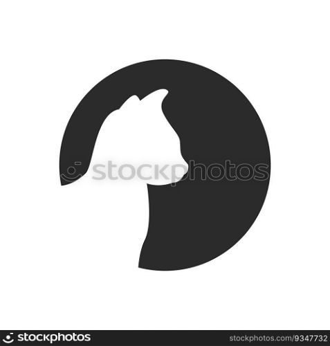 Cat logo illustration vector flat design template
