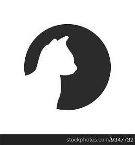 Cat logo illustration vector flat design template