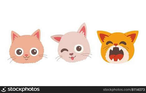 Cat muzzle cat face head simple vector illustration