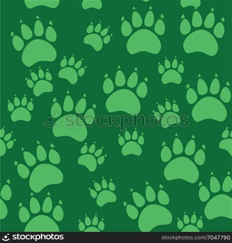 Cat or dog paw seamless pattern - vector animal footprint texture. Vector illustration.. Cat or dog paw seamless pattern - vector animal footprint texture.