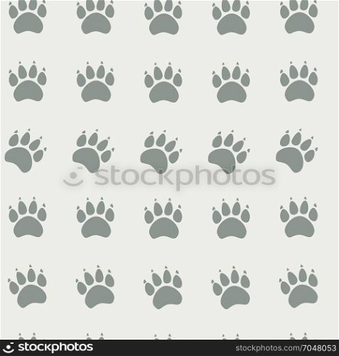 Cat or dog paw seamless pattern - vector animal footprint texture. Vector illustration.. Cat or dog paw seamless pattern - vector animal footprint texture.