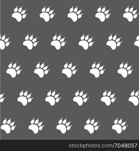 Cat or dog paw seamless pattern - vector animal footprint texture. Vector illustration.. Cat or dog paw seamless pattern - vector animal footprint texture.