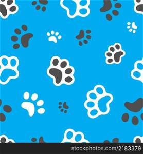 Cat paw seamless background. Animal paws print. Vector illustration.. Cat paw seamless background. Animal paws print. Vector illustration