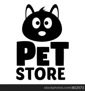Cat pet store logo. Simple illustration of cat pet store vector logo for web design isolated on white background. Cat pet store logo, simple style