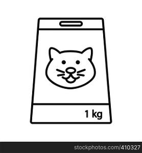 Cat's food linear icon. Thin line illustration. Pet nutrition. Contour symbol. Vector isolated outline drawing. Cat's food linear icon