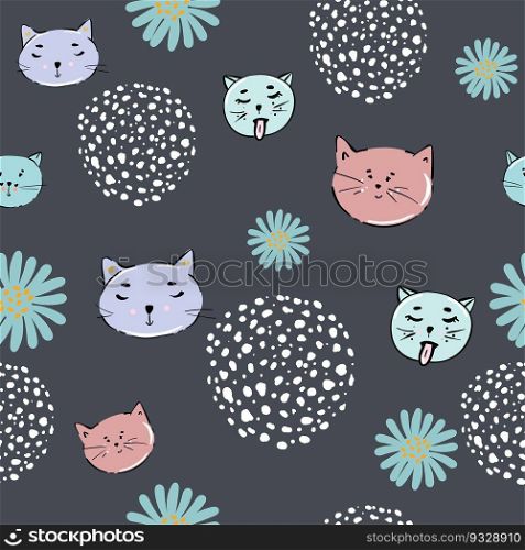 cat seamless pattern kitten paw footprint head calico vector pet scarf isolated repeat background cartoon animal tile wallpaper illustration doodle design.. cat seamless pattern kitten paw footprint head calico vector pet scarf isolated repeat background cartoon animal tile wallpaper illustration doodle design