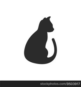 Cat silhouette logo illustration vector flat design template