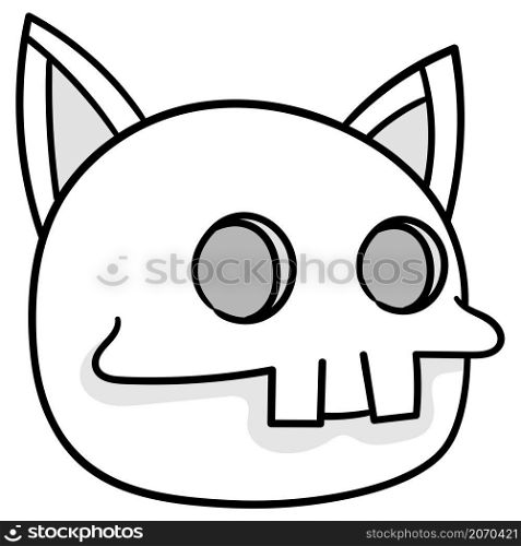cat skull head cartoon