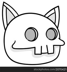 cat skull head cartoon