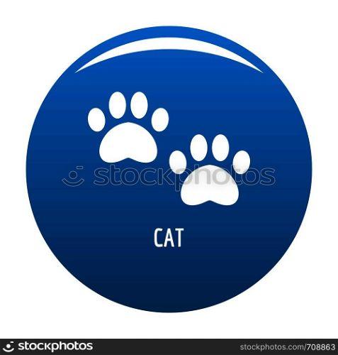 Cat step icon vector blue circle isolated on white background . Cat step icon blue vector