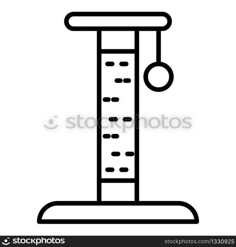 Cat tower play icon. Outline cat tower play vector icon for web design isolated on white background. Cat tower play icon, outline style