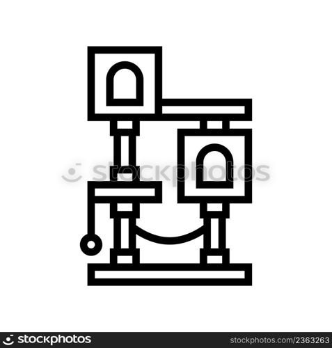 cat tree line icon vector. cat tree sign. isolated contour symbol black illustration. cat tree line icon vector illustration