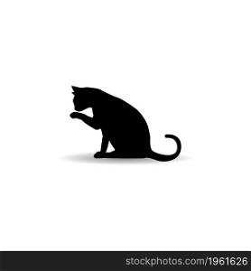 Cat vector icon illustration logo design.
