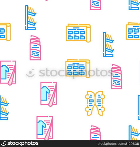 Catalog And Booklet Vector Seamless Pattern Color Line Illustration. Catalog And Booklet Vector Seamless Pattern