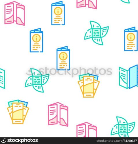 Catalog And Booklet Vector Seamless Pattern Color Line Illustration. Catalog And Booklet Vector Seamless Pattern