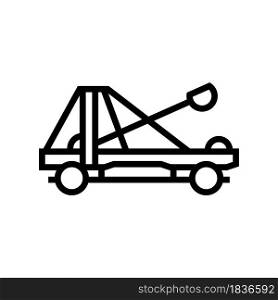 catapult weapon ancient rome line icon vector. catapult weapon ancient rome sign. isolated contour symbol black illustration. catapult weapon ancient rome line icon vector illustration