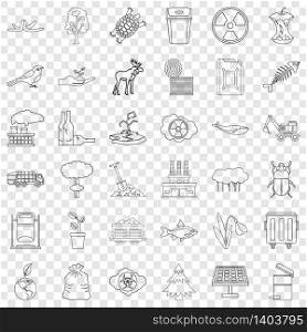 Catastrophe icons set. Outline style of 36 catastrophe vector icons for web for any design. Catastrophe icons set, outline style