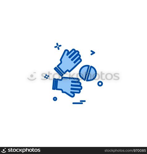 Catch cricket gloves wicketkeeper icon vector design