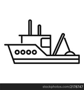 Catch fish boat icon outline vector. Sea ship. Marine vessel. Catch fish boat icon outline vector. Sea ship