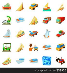 Catch the car icons set. Cartoon set of 25 catch the car vector icons for web isolated on white background. Catch the car icons set, cartoon style