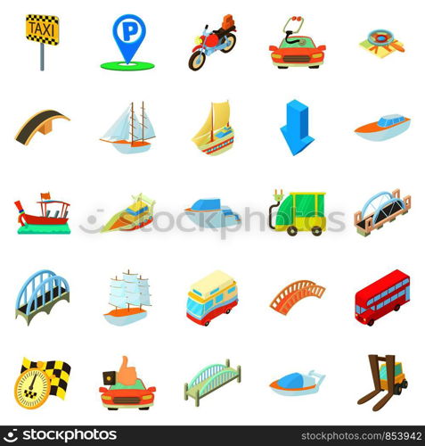 Catch the taxi icons set. Cartoon set of 25 catch the taxi vector icons for web isolated on white background. Catch the taxi icons set, cartoon style