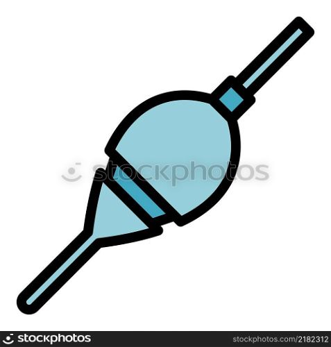 Catching fisher float icon. Outline catching fisher float vector icon color flat isolated. Catching fisher float icon color outline vector