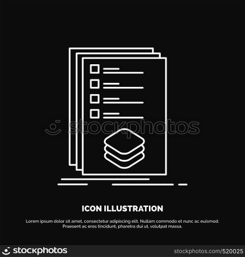 Categories, check, list, listing, mark Icon. Line vector symbol for UI and UX, website or mobile application. Vector EPS10 Abstract Template background