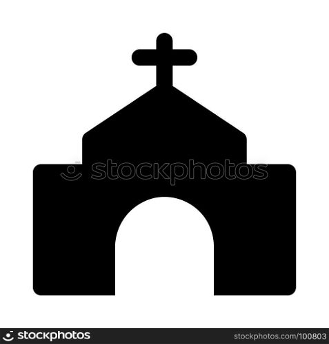 Cathedral central church, icon on isolated background