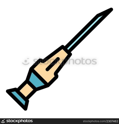 Catheter device icon. Outline catheter device vector icon color flat isolated. Catheter device icon color outline vector