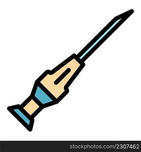 Catheter device icon. Outline catheter device vector icon color flat isolated. Catheter device icon color outline vector