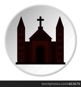 Catholic church icon in flat circle isolated vector illustration for web. Catholic church icon circle