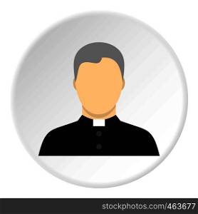 Catholic priest icon in flat circle isolated vector illustration for web. Catholic priest icon circle