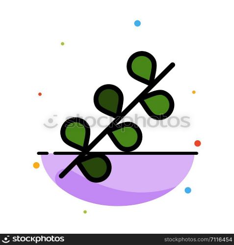 Catkin, Easter, Holiday, Spring Abstract Flat Color Icon Template